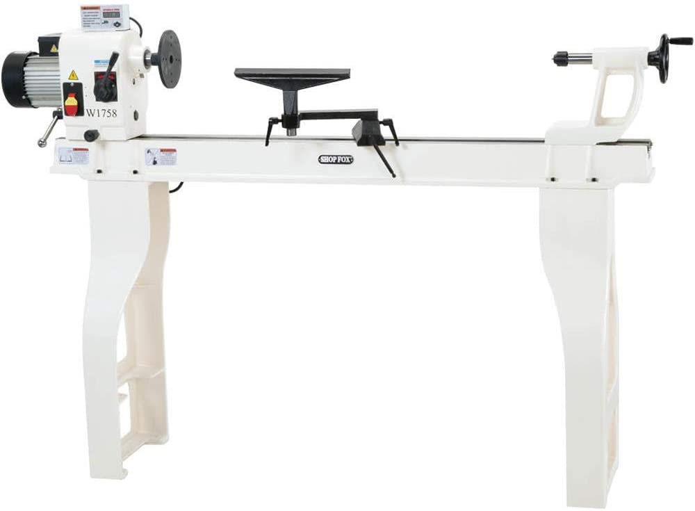 shop fox 1758 wood lathe on lathe stand