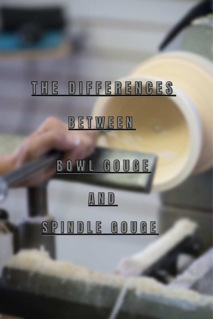 "a picture of a bowl turning lathe with a text written on it saying bowl gouge vs. spindle gouge"