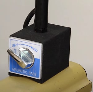 "magnetic base of a led lathe light"