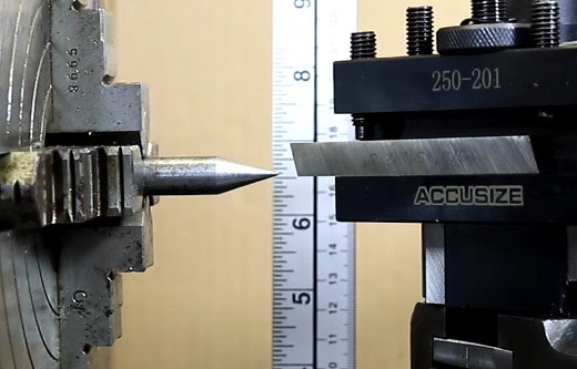 "quick change tool post height measurement with a steel ruler"