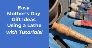Woodturned Mother's Day gift ideas including bowls, pens, vases, and other handmade wooden projects.